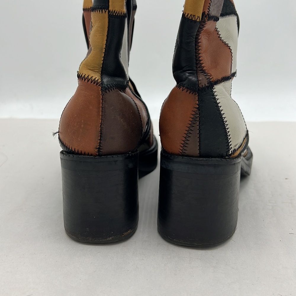 Vintage 90s Durango patchwork ankle boot size 7 made in Brazil - Picture 2 of 6